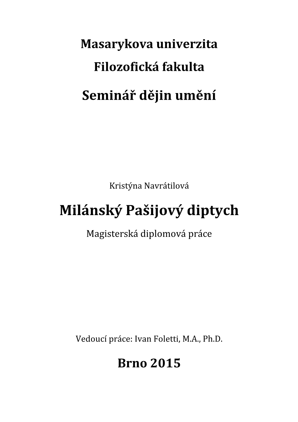 Milánský Pašijový Diptych