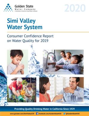 Simi Valley Water System Consumer Confidence Report on Water Quality for 2019