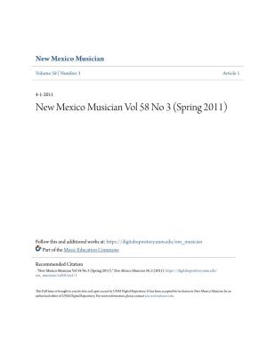 New Mexico Musician Vol 58 No 3 (Spring 2011)