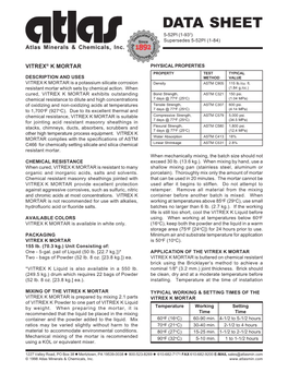 DATA SHEET 5-52PI (1-933) Supersedes 5-52PI (1-84) Atlas Minerals & Chemicals, Inc