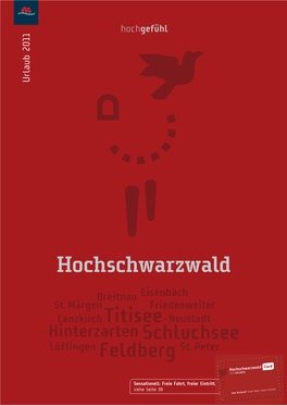 Feldberg Titisee Hochgefühl Siehe Seite 38 Sensationell: Freie Fahrt, Freier Eintritt