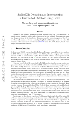 Scaliendb: Designing and Implementing a Distributed Database Using Paxos