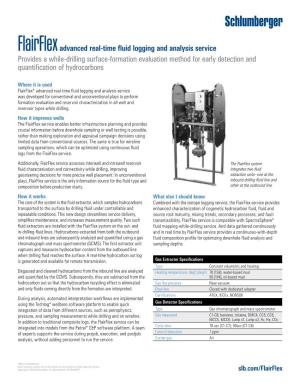 Product Sheet Flairflex Advanced Real-Time Fluid Logging And