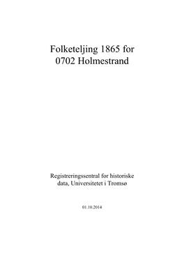 Folketeljing 1865 for 0702 Holmestrand