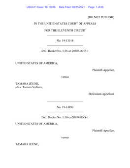 [DO NOT PUBLISH] in the UNITED STATES COURT of APPEALS for the ELEVENTH CIRCUIT No. 19-13018 ___