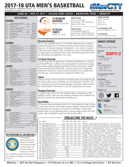 2017-18 Uta Men's Basketball