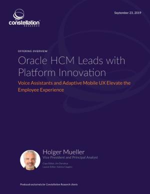 Oracle HCM Leads with Platform Innovation Voice Assistants and Adaptive Mobile UX Elevate the Employee Experience