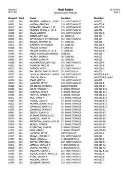 Real Estate 02/10/2021 08:53 AM Account List by Map/Lot Page 1