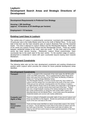 PP004 Leyburn Development Search Areas and Strategic Directions Of