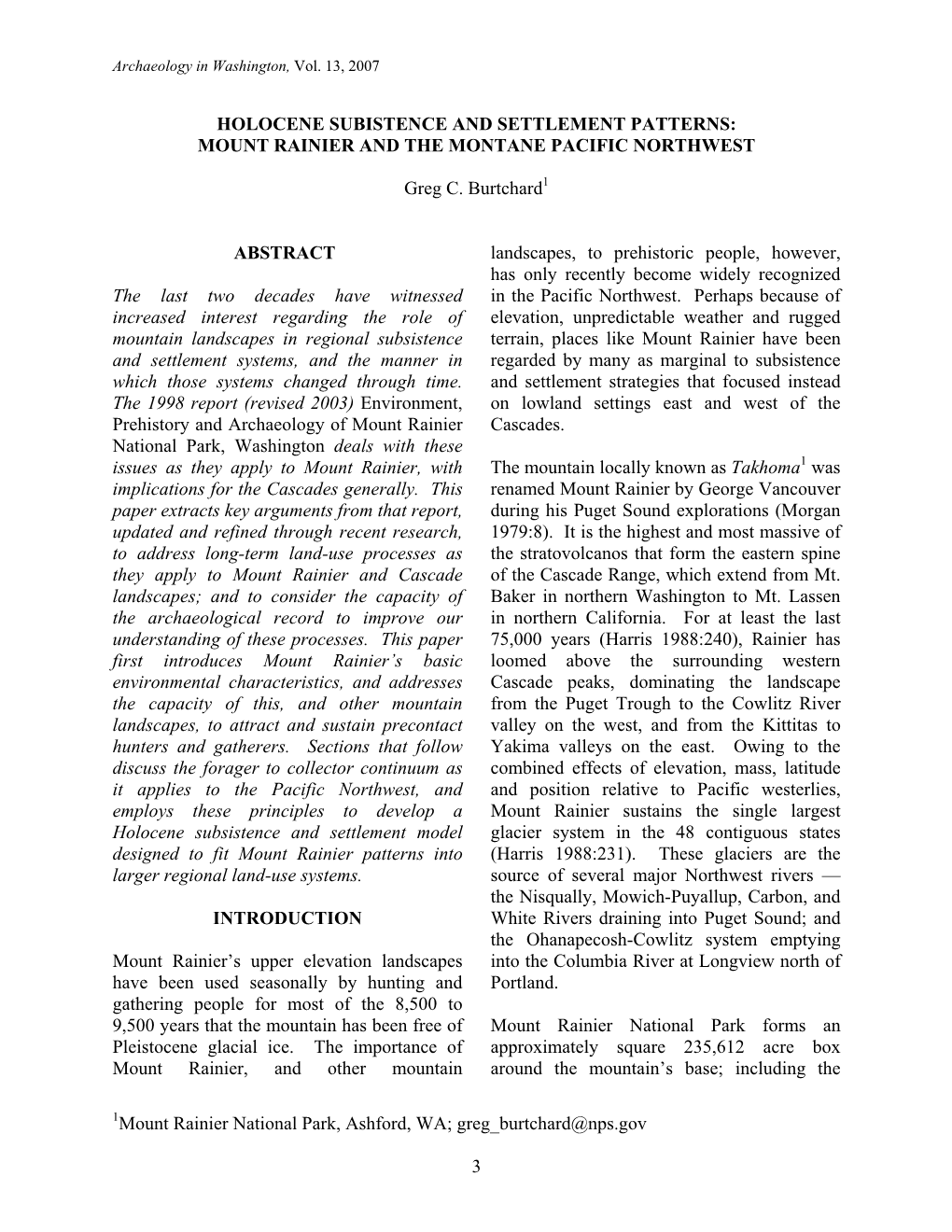 Holocene Subsistence and Settlement Patterns