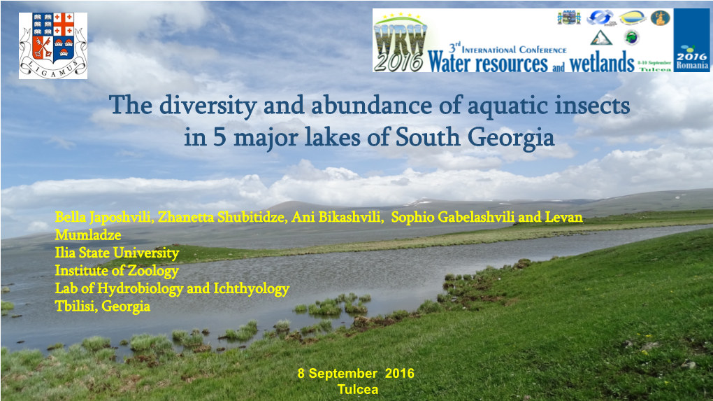 The Diversity and Abundance of Aquatic Insects in 5 Major Lakes of South Georgia