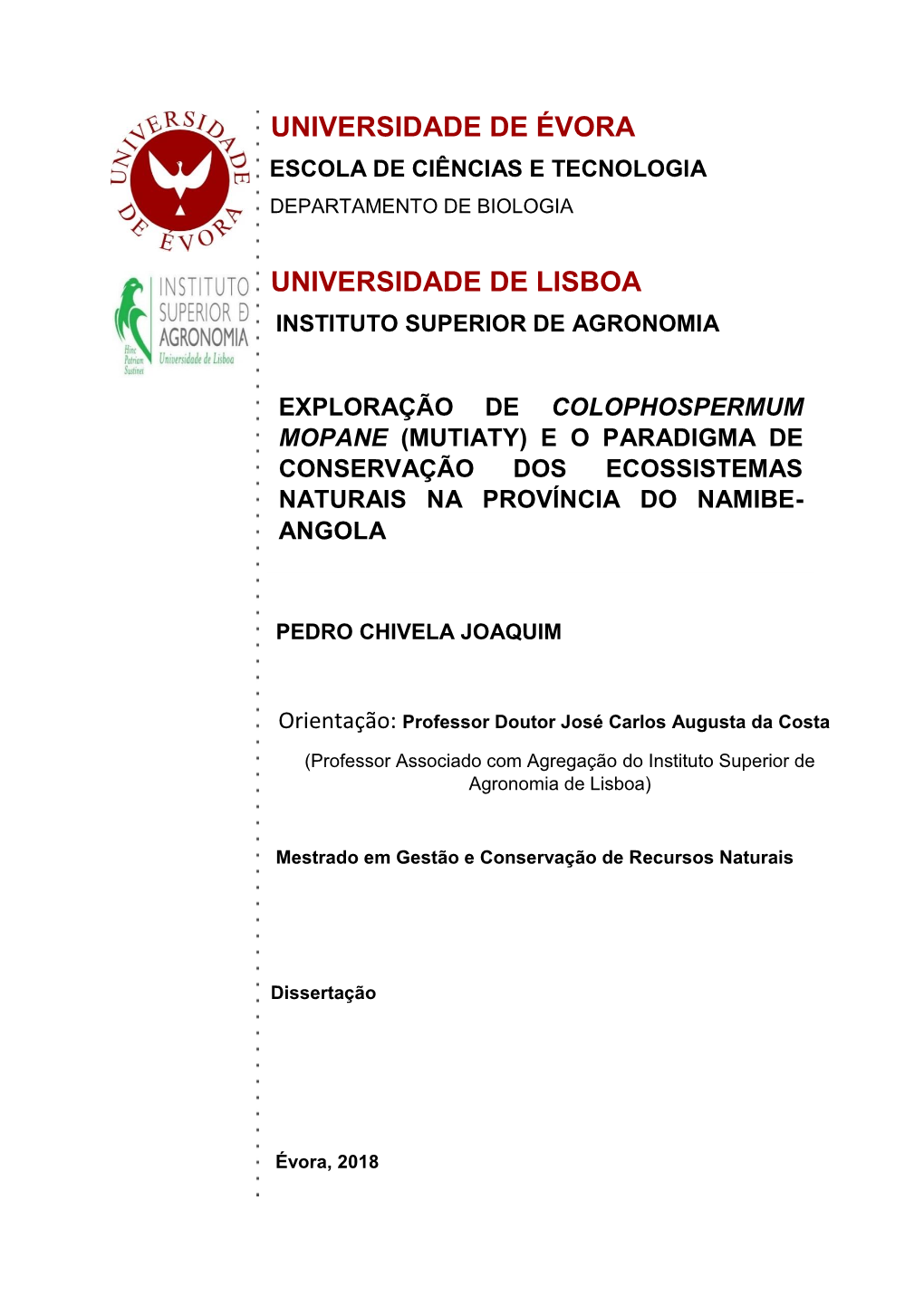 Mestrado Em Gestão E Conservação De Recursos Naturais