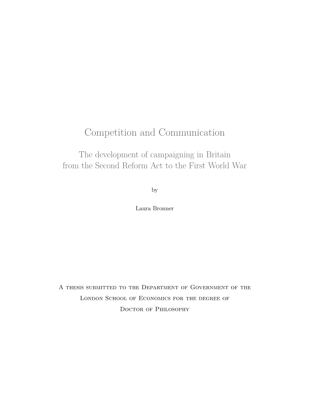 Competition and Communication
