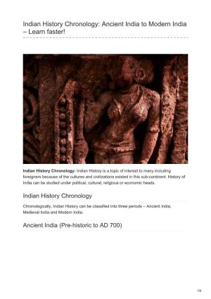 Indian History Chronology: Ancient India to Modern India – Learn Faster!