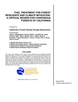 Fuel Treatment for Forest Resilience and Climate Mitigation: a Critical Review for Coniferous Forests of California