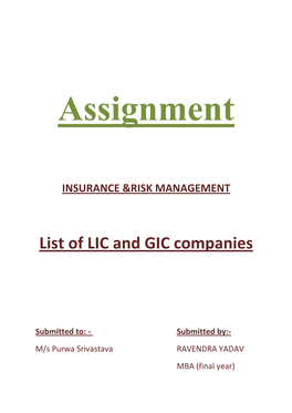 List of LIC and GIC Companies