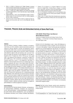 Flavonols, Phenolic Acids and Antioxidant Activity of Some Red