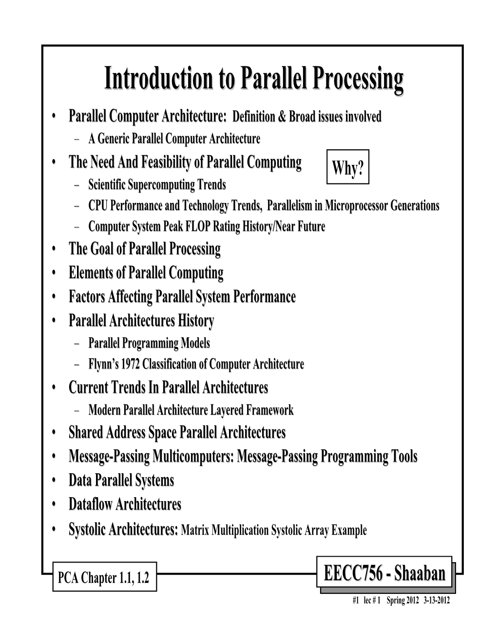 Introduction to Parallel Processing