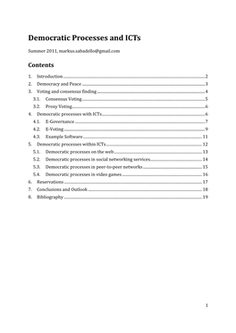 Icts and Democratic Processes