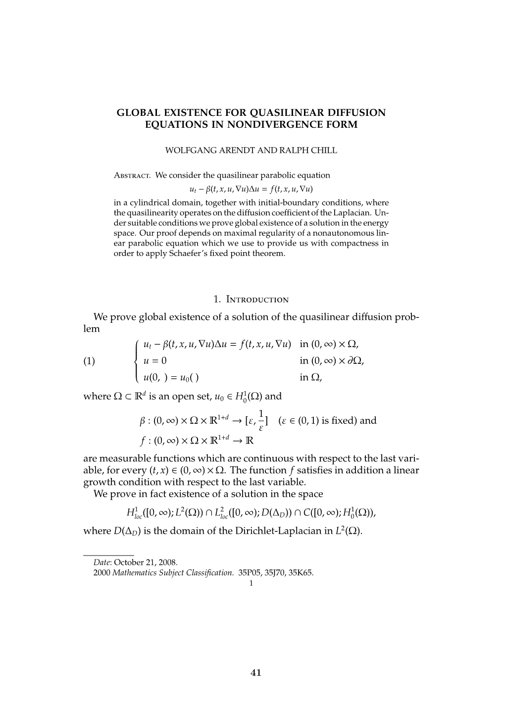Global Existence for Quasilinear Diffusion Equations in Nondivergence Form