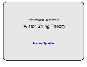 Twistor String Theory