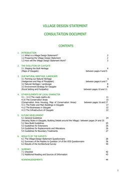 Village Design Statement Consultation Document