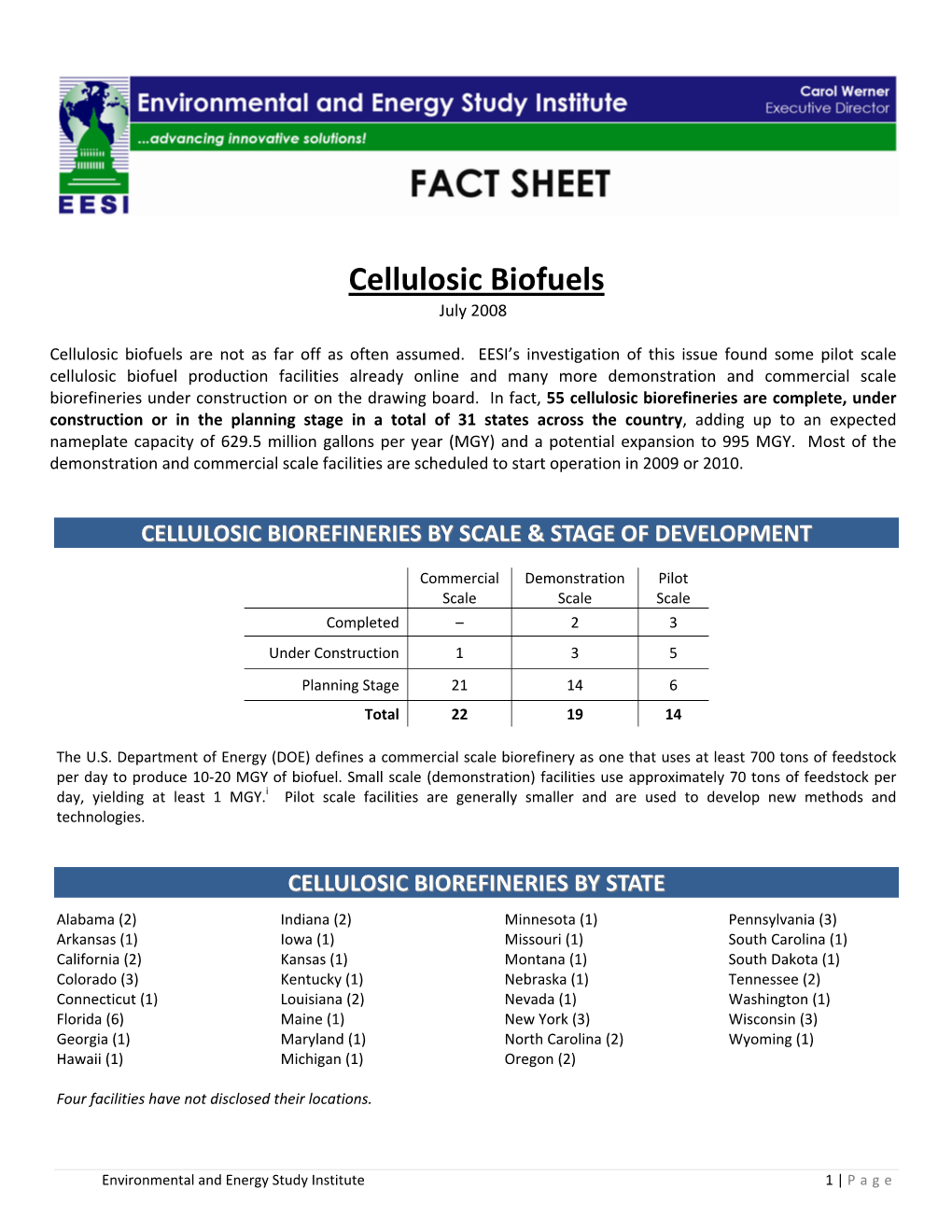 Cellulosic Biofuels July 2008