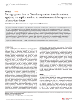 Entropy Generation in Gaussian Quantum Transformations: Applying the Replica Method to Continuous-Variable Quantum Information Theory