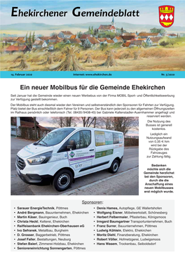 Ehekirchener Gemeindeblatt