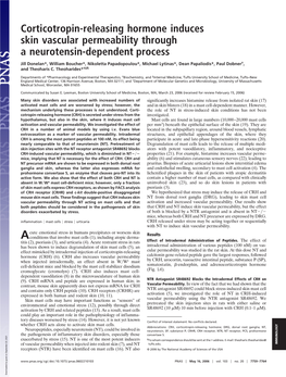 Corticotropin-Releasing Hormone Induces Skin Vascular Permeability Through a Neurotensin-Dependent Process