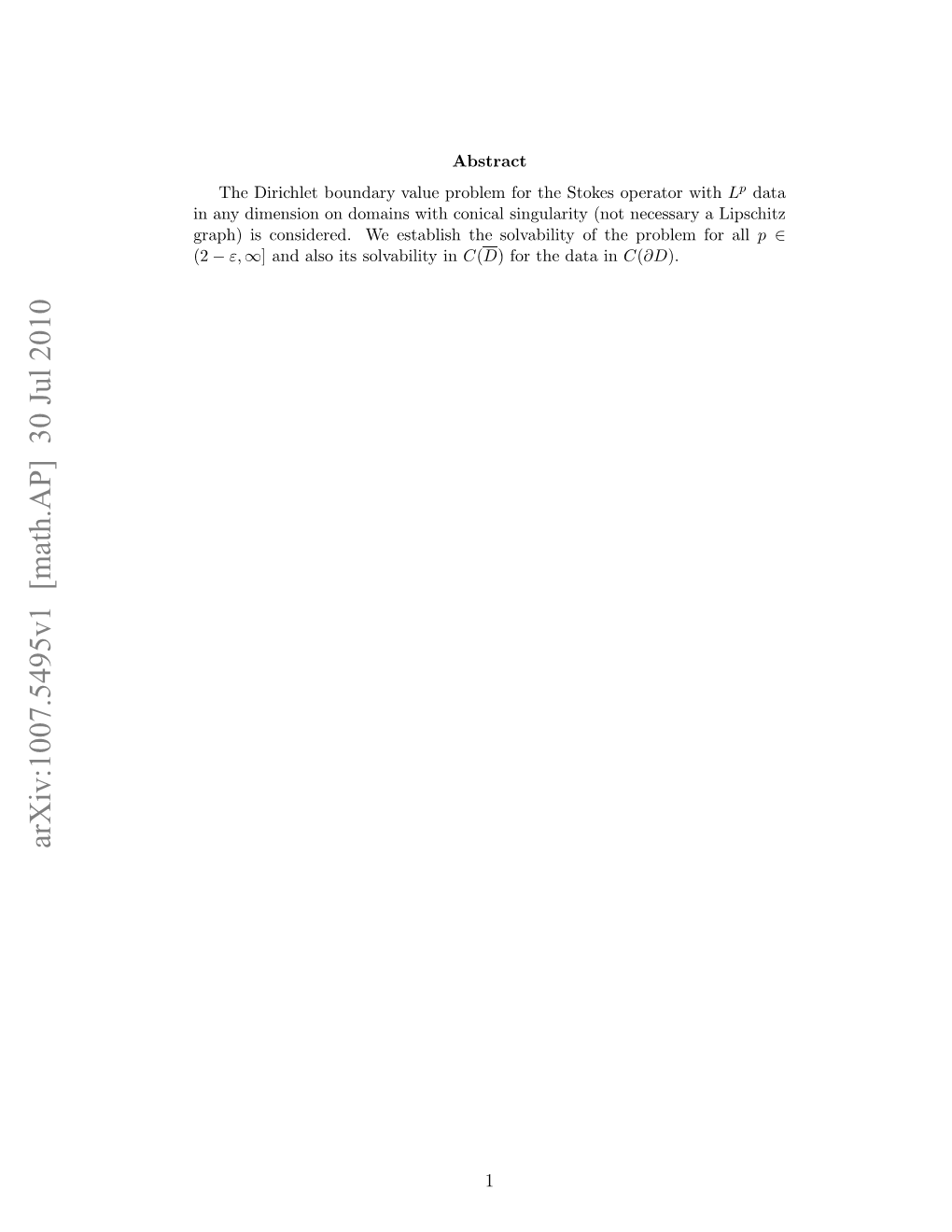 $ L^ P $ Solvability of the Stationary Stokes Problem on Domains With