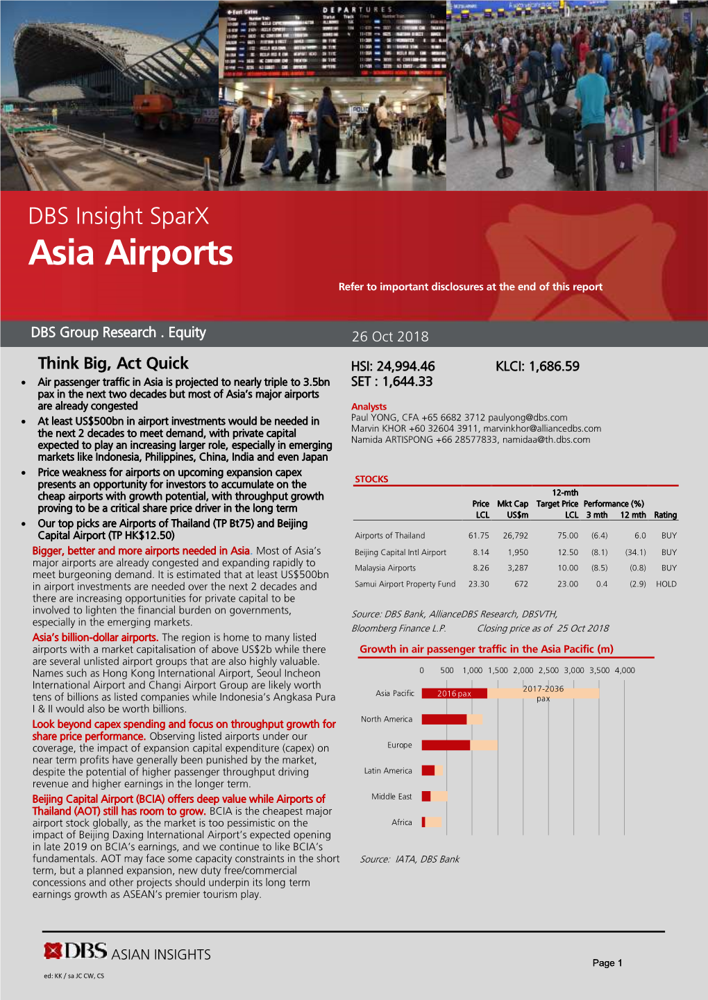 Asia Airports Refer to Important Disclosures at the End of This Report