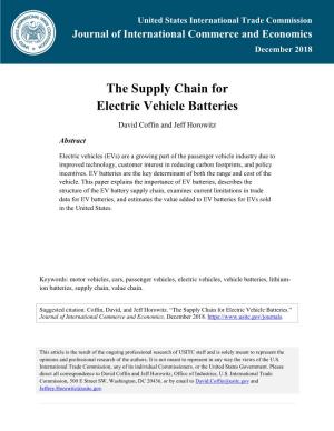 The Supply Chain for Electric Vehicle Batteries