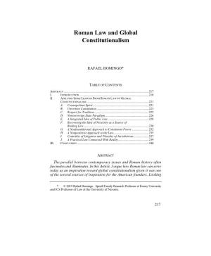 Roman Law and Global Constitutionalism