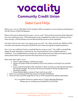 Debit Card Faqs