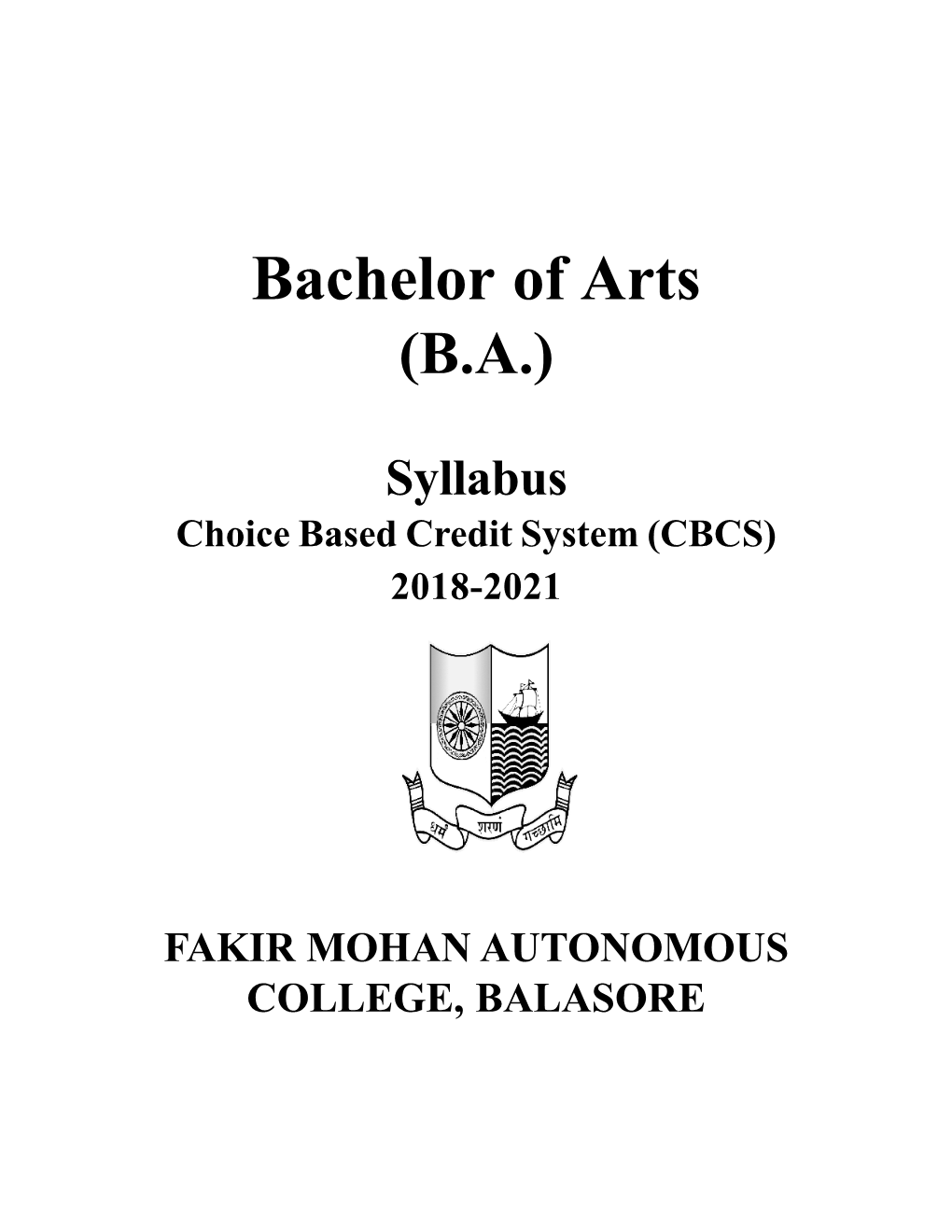 Bachelor of Arts (B.A.)