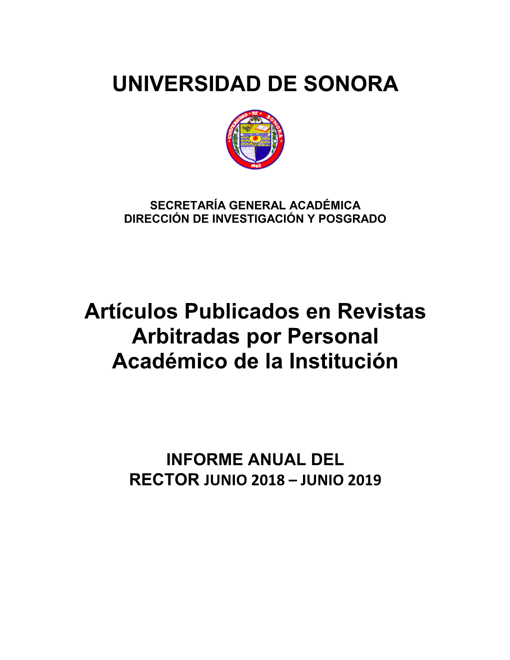 Publicaciones Junio De 2018 a Junio De 2019