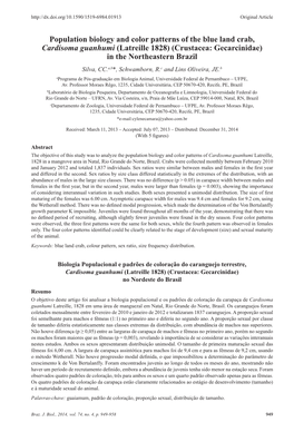 Population Biology and Color Patterns of the Blue Land Crab, Cardisoma