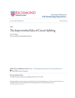 The Impoverished Idea of Circuit-Splitting, 48 Emory L.J