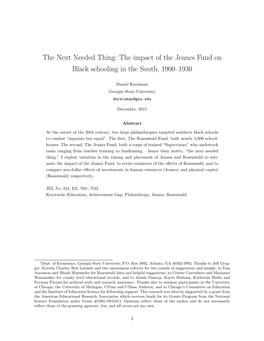 Jeanes Fund on Black Schooling in the South, 1900–1930