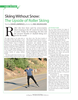 The Upside of Roller Skiing Text by DAVID LAWRENCE; Photos by NEIL BAUNSGARD