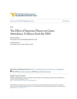 The Effect of Superstar Players on Game Attendance: Evidence from the NBA" (2017)
