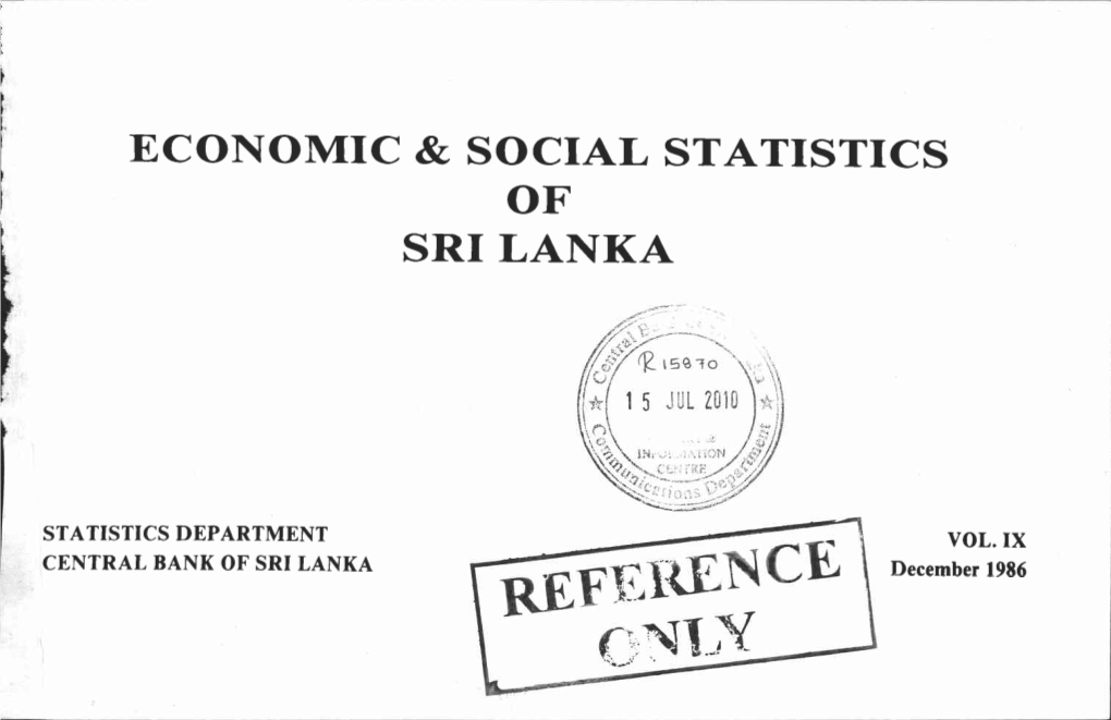 Economic and Social Statistics