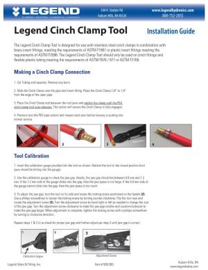 Legend Cinch Clamp Tool Installation Guide