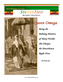 Sistrenites! March, 2006 Rastafari Newsletter Volume 3, Issue 03