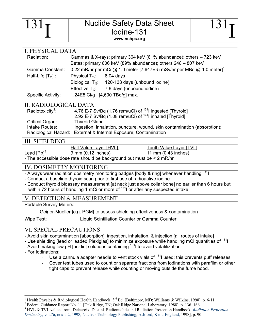 Nuclide Safety Data Sheet Iodine 131 Docslib