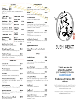 SUSHI KEIKO 3 Pieces of Shrimp and Assorted Vegetables Assortment