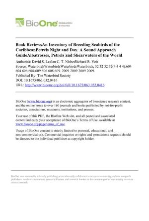 Book Reviewsan Inventory of Breeding Seabirds of the Caribbeanpetrels Night and Day