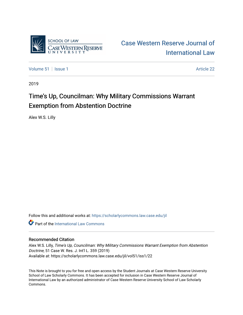 Why Military Commissions Warrant Exemption from Abstention Doctrine