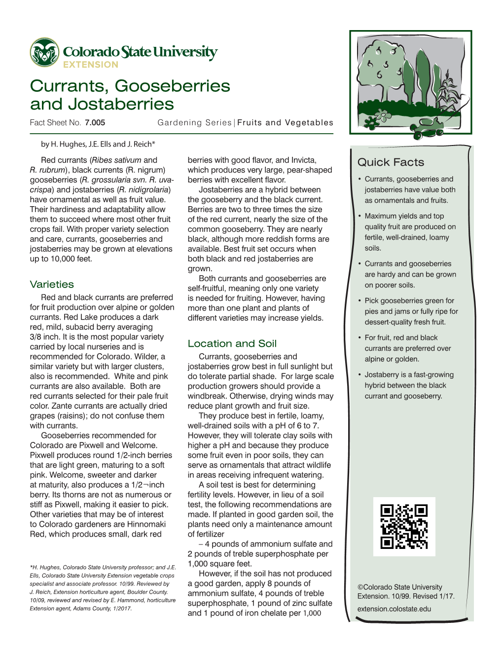 Currants, Gooseberries and Jostaberries Fact Sheet No